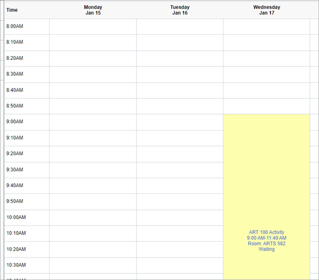 Waitlisted class