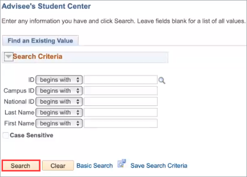 Search for advisees